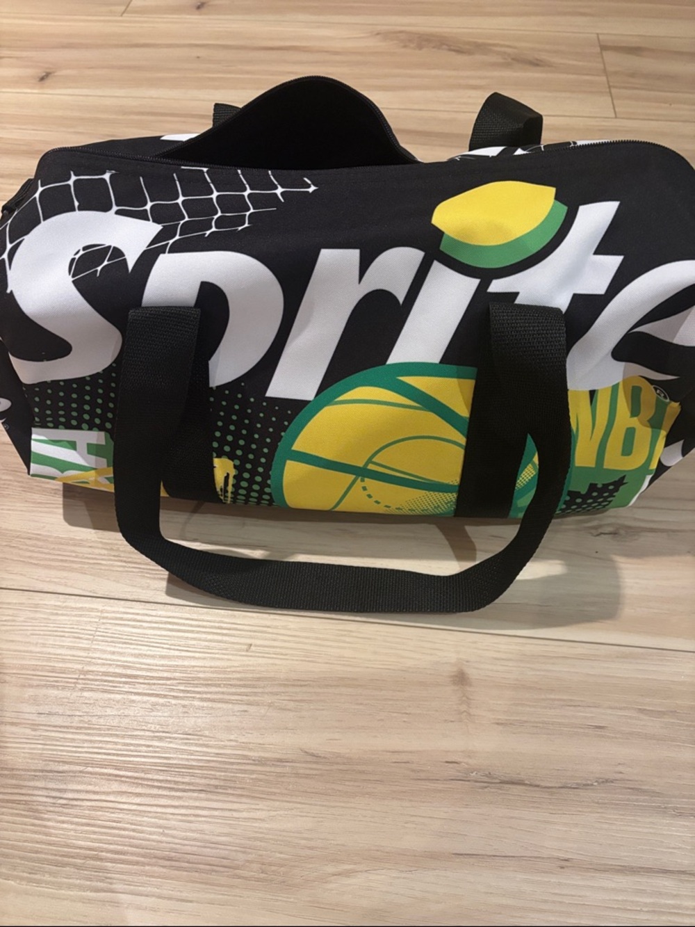NBA Black Duffel Bag with sprite Graphics